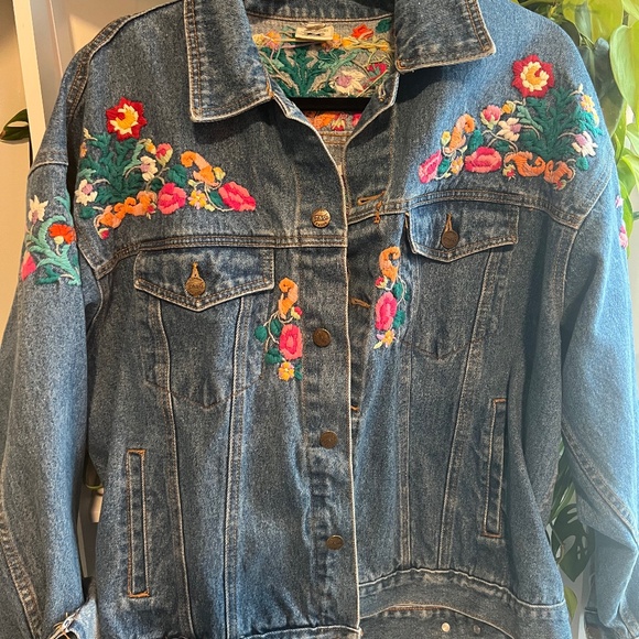 Los Manos Vintage Embroidered Denim Jacket - Picture 1 of 6